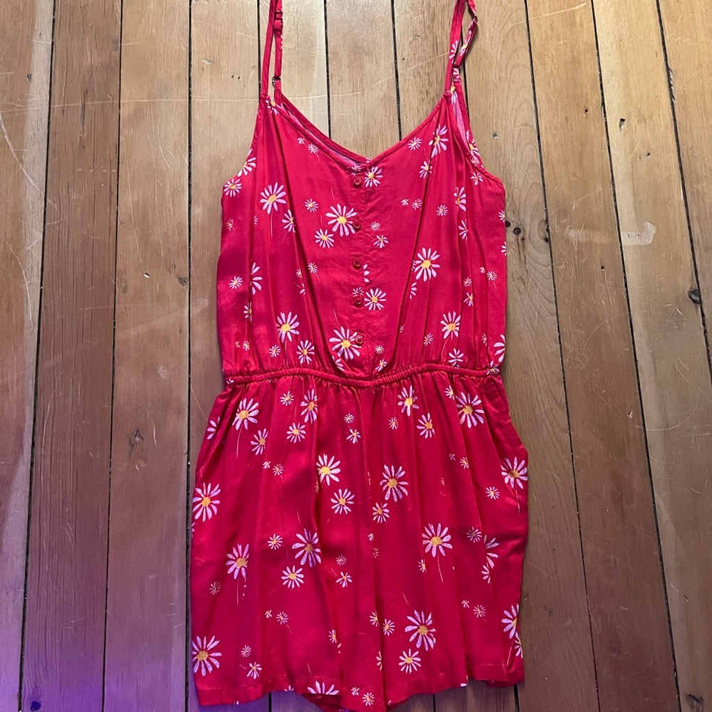 hot pink flower romper